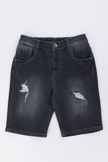 Grey Rip & Repair Denim Shorts