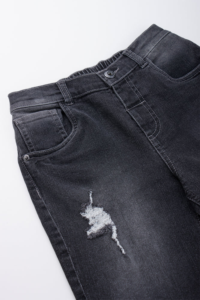 Grey Rip & Repair Denim Shorts (1)