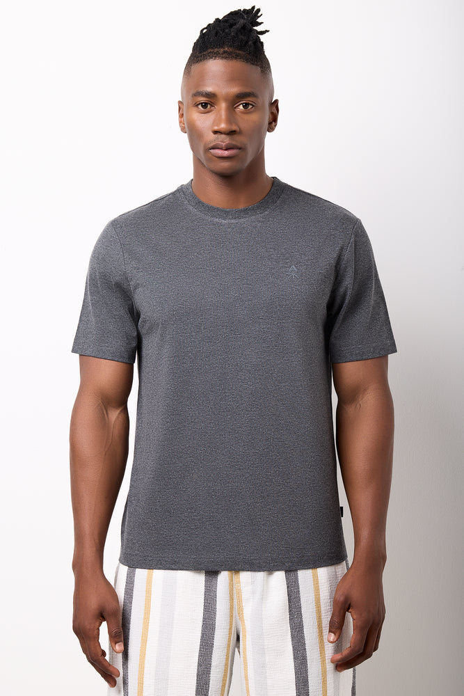 Grey Melange Regular Fit T-Shirt