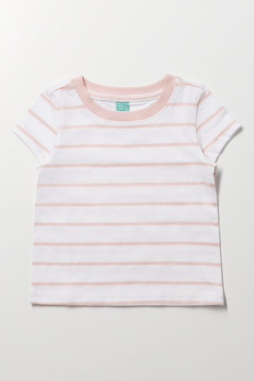 Pink & White Striped T-Shirt
