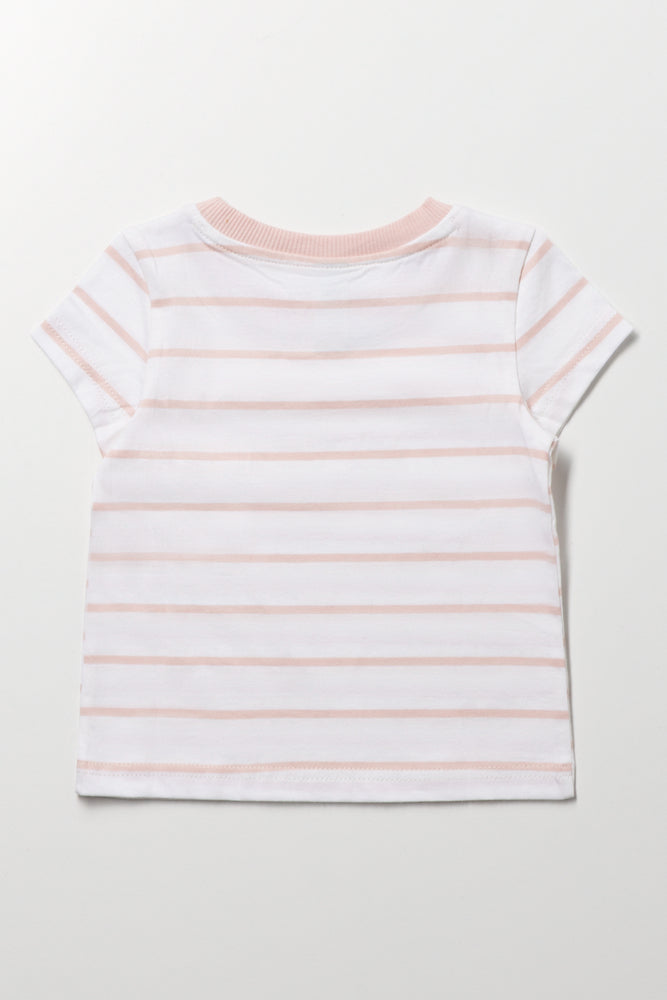 Pink & White Striped T-Shirt (2)