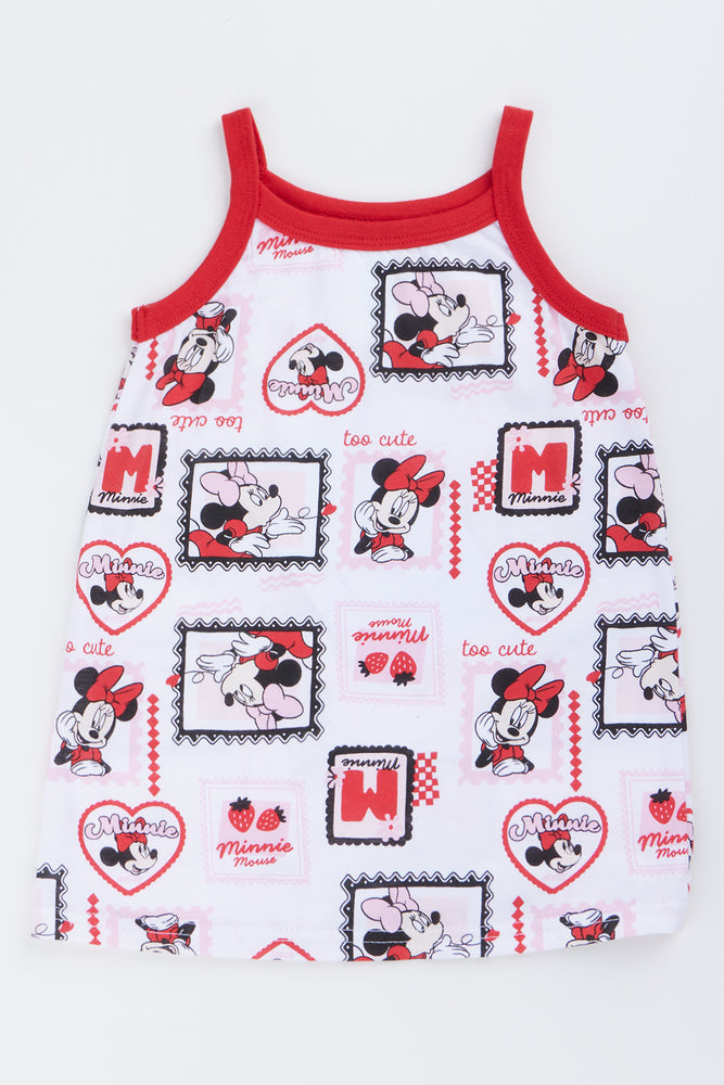 White Minnie Mouse Print Dress (2)