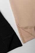 2 Pack Stone & Black Flare Leggings (2)