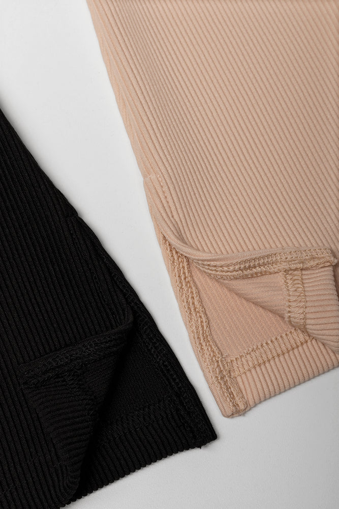 2 Pack Stone & Black Flare Leggings (2)