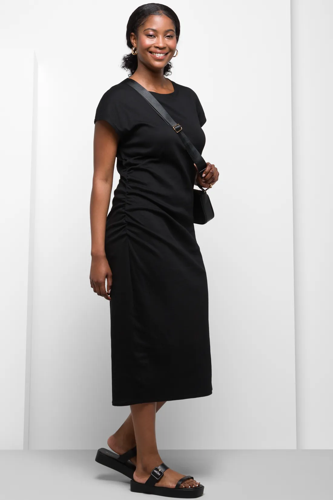 Side ruching dress black - Women's Dresses | Ackermans
